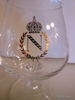 POHÁR - 6 db  -  KRISTÁLY - JELZETT - NAPÓLEON KONYAKOS 12 x 7,5 cm - 2 dl - HIBÁTLAN