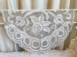 FÜGGÖNY - RISELT  KÉZIMUNKA - VASTAG - LENVÁSZON - RENDKÍVÜL MUNKAIGÉNYES - 76 x 67 cm -  - HIBÁTLAN