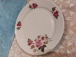 Alföldi szép rózsás, virágos porcelán tortás tál, kínáló