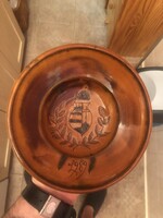 Magyar címeres kerámia falitál