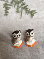 Antik bécsi Anton Klieber Keramos gyár “ Kleinchen Eule “ porcelán miniatűr baglyocskák