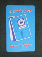 Kártyanaptár,Tolna megyei Népboltok,grafikai, Szekszárd,Bonyhád,Paks,Tolna,Dombóvár,,1989  (2)