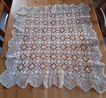Antik kézzel horgolt cérna csipketerítő 70 x 75 cm