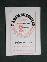 Kártyanaptár,Fellegi Lászlóné,lángmentesítés,Budapest,grafikai,sárkány,1988  (2)