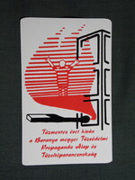 Kártyanaptár,Baranya megyei Tűzoltóparancsnokság,tűzoltóság,Pécs,grafikai,1988  (2)