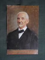 Képeslap,híres emberek,Albert Eichhorn festmény,Anton Bruckner zeneszerző,1915-