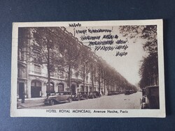 Párizs, Hôtel Royal Monceau, Avenue Hoche, autós utcakép, kb. 1920–30-as évek