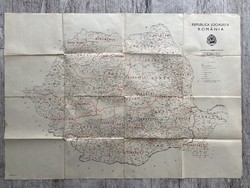 Románia adminisztratív térkép 1968
