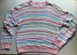 Színes, vintage pamut férfi pulcsi – 52-es (L)