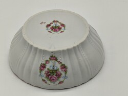 Rózsás porcelán pogácsás tál, pörköltes, levesestál