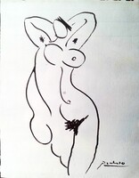 Pablo Picasso - Akt, eredetiségi levél!