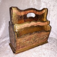 Ritka, Florentin stílusú, fa, 2 oldalas irat/levéltartó.