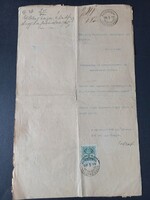 1900 Veszprém ingatlan tulajdonjog bekebelezés Nagyvázsony kéziratos jogi okirat bélyeggel