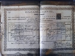 1873 házasságlevél másolata – régi fénymásolt dokumentum