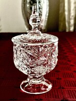 Antik kristály bonbonier, cukortartó