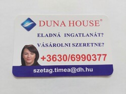 DUNA HOUSE ingatlan eladás - vásárlás kártyanaptár 2022