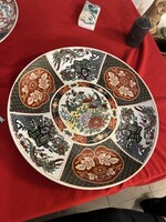 Kézzel festett japán dísztál - Fácánokkal és virágokkal, 35 cm