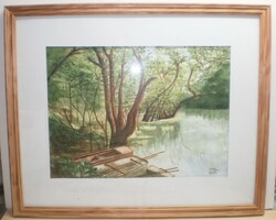 Szilvási Juli, cím: Tőserdő Júniusban, Méret: kerettel: 37 cm  ﻿x 45 cm.