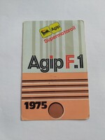 ÁFOR Vevőszolgálat kártyanaptár 1975 - AGIP F.1 motorolaj