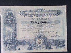 Magyar Folyam- és Tengerhajózási Rt. emléklap – 100 éves jubileum