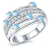 Ezüstözött Holdkő Holdköves Gyűrű Nemesfém Hipoallergén Ékszer + Ékszerdoboz. Új!