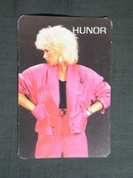 Kártyanaptár,Pécs,Hunor kesztyű bőrgyár,bőrruházat,női modell,1989  (2)