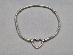 Pandora szív kapcsos ezüst karkötő
