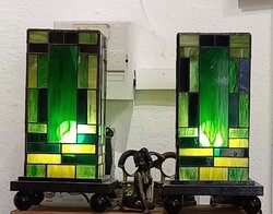 Art Deco Tiffany Stílusú Asztali Lámpa Párban