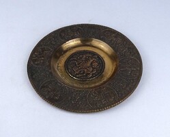 1Z511 Gyönyörű réz falitányér III. FERDINÁND képmásával 18.5 cm