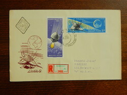 Ajánlott FDC 1966. Luna-9 bélyegsorral - a rakéta Holdat érése alkalmából, közvetítés a Holdról