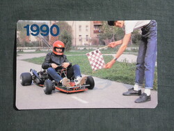 Kártyanaptár,MHSZ,Gokart sport, 1990  (2)