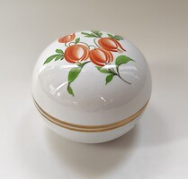 Herendi kézzel festett porcelán bonbonier / cukortartó – datált 1982 – fedeles kis tál