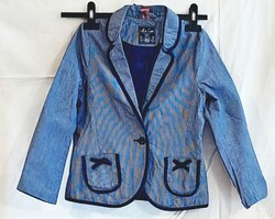 Kislány kék-fehér csíkos elegáns zakó