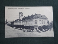 Képeslap,Románia,Sepsiszentgyörgy,polgári leányiskola,Bozsik Ferenc fodrász,Benkő Mór kiadás,1915-