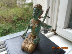 GANDHARVA hagyományos Thai Mennyei félisten zenész arany-bronz szobor plombával