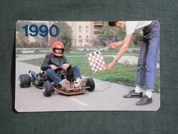 Kártyanaptár,MHSZ,Gokart sport, 1990  (2)