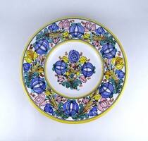 1Z505 Jelzett Ficzere Mátyás poszthabán kaposvári kerámia dísztányér 33.5 cm