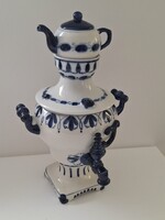 Orosz porcelán dísz szamovár, 26,5 cm