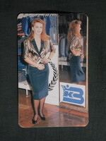 Kártyanaptár,Baja,Bácska áruház,női modell, 1990  (2)