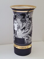 Szász Endre Hollóházi porcelán váza 26 cm