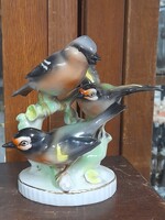 Alt Német,Germany Tettau Gerold Bavaria 1937-1960, Madár Csoport Figurális Porcelán.14.5 cm.
