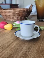 Alföldi porcelán kávéscsésze alátéttel, klasszikus menzamintával