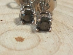 Valódi fekete gyémánt 0.25 ct 925 ezüst fülbevaló