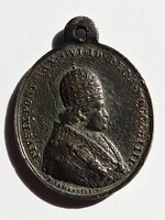 Antik vallásos egyházi érem / medál 1854. IX. Pius / Szeplőtelen Szűz Mária, B.Zaccagnini