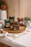 Fém teás doboz szett, 6 cm, 6 db– dekorációnak is tökéletes , MPL automata az árban