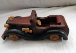 Régi vintage fa makett veterán stílusú autó
