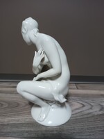 Herendi porcelán akt Vénusz, fehér porcelán 22,5cm
