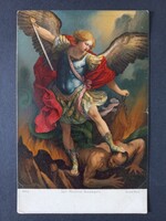 Antik képeslap - Stengel 29804 Szent Mihály arkangyal Guido Reni után
