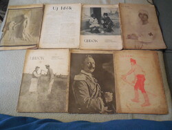 ÚJ Idők  szerk  Herczeg  F.  1914 és 1915 .    I  vháború alatti kiadások  , 7 db  50 oldalas szám.