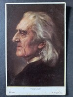 Antik képeslap - Franz Liszt portréc1900 művészi képeslap